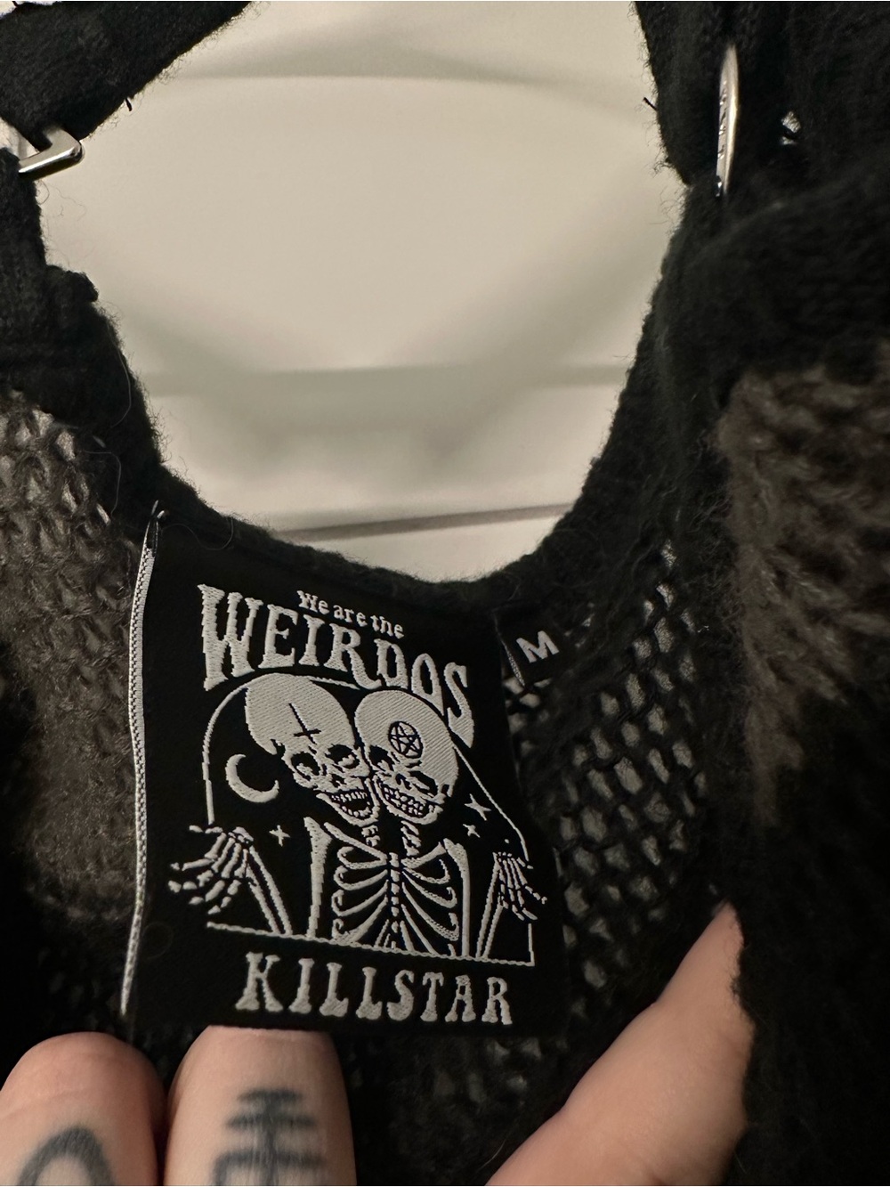 Killstar Black and Gray Open-Knit Tunic - Picture 2 of 2